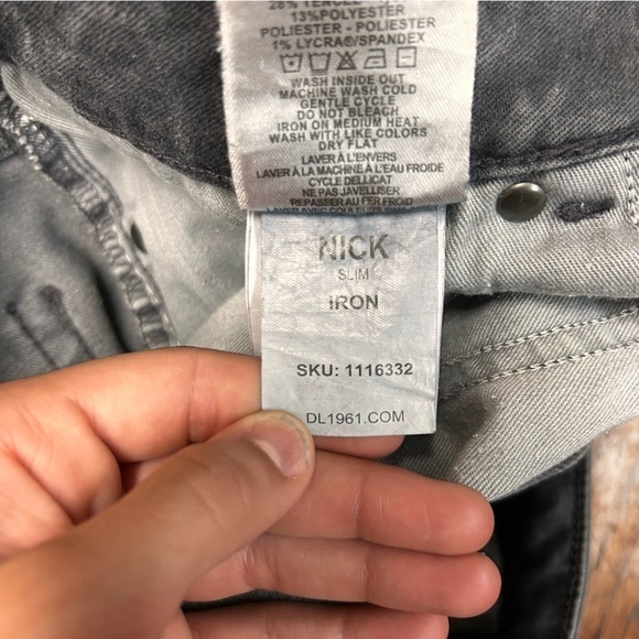 DL1961 men’s nick slim iron grey jeans - Picture 9 of 13